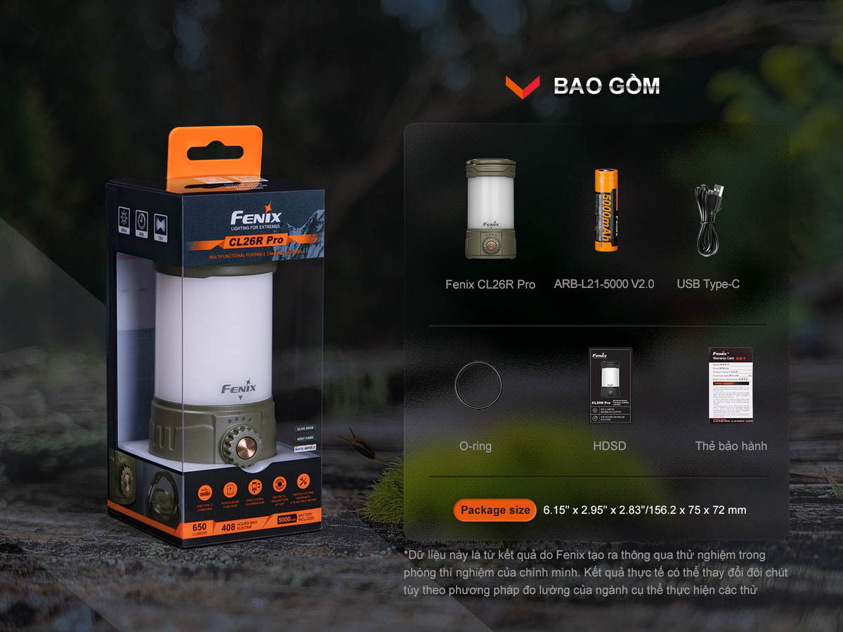 Đèn pin cắm trại dã ngoại Fenix CL26R Pro