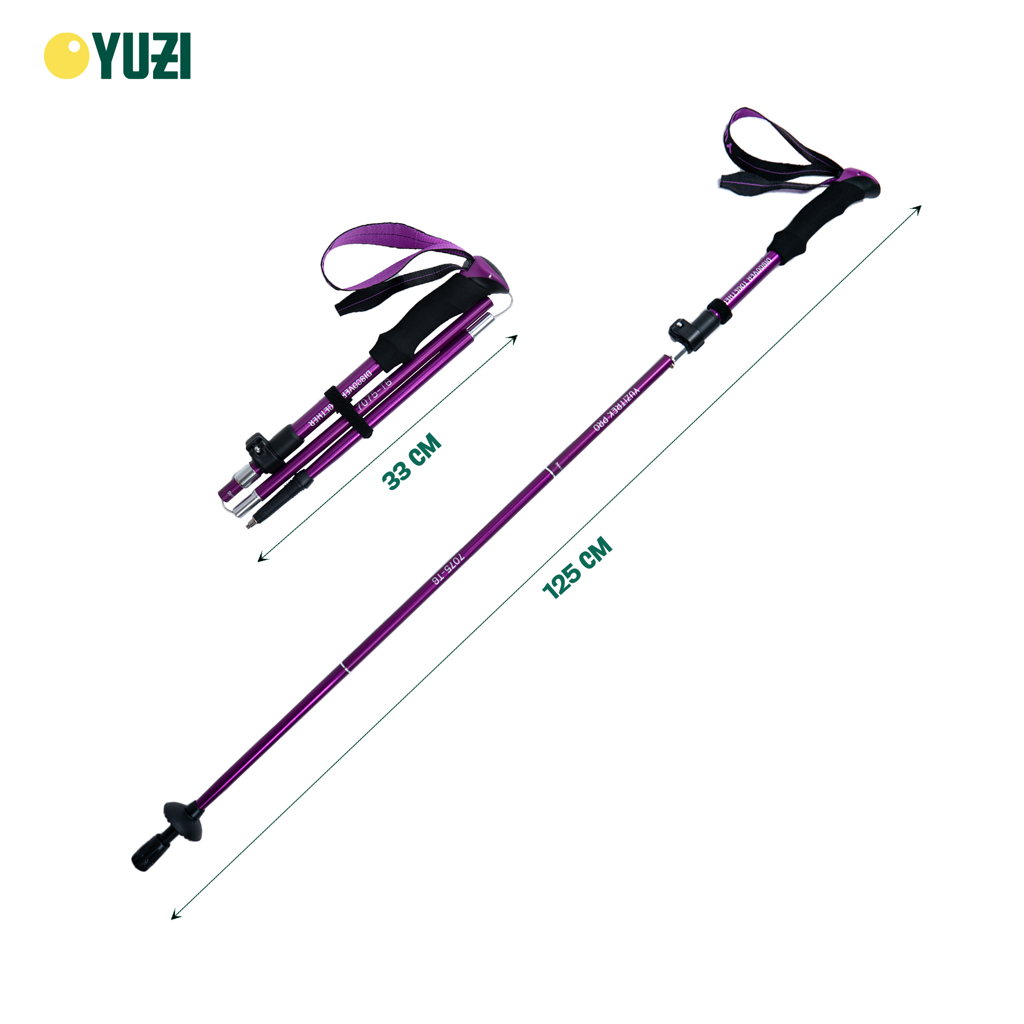 Gậy leo núi trekking gấp gọn Yuzi Trek Pro chất liệu hợp kim 7075-T6