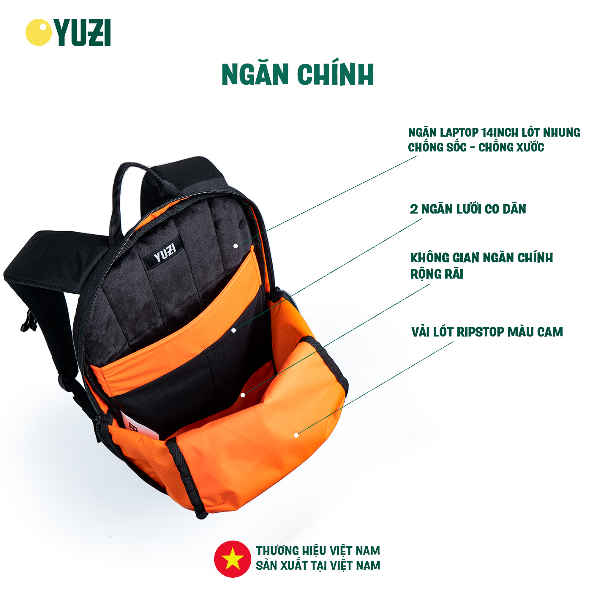Balo laptop tối giản, hiện đại Yuzi Daypack Modern YZ12 Pro
